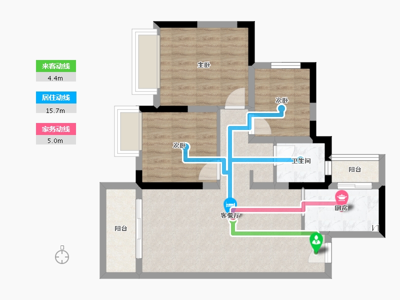 四川省-成都市-世茂云璟-65.85-户型库-动静线