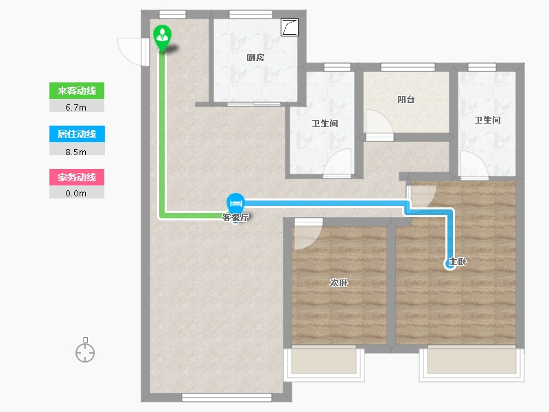 山东省-青岛市-龙湖亿联春江天玺-91.19-户型库-动静线