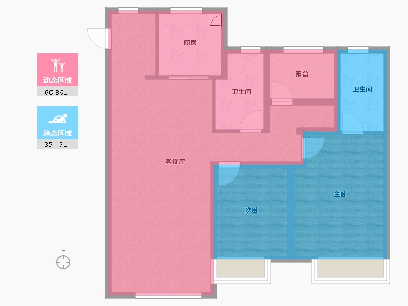 山东省-青岛市-龙湖亿联春江天玺-91.19-户型库-动静分区