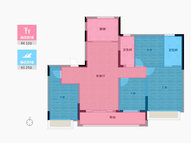 浙江省-绍兴市-湖珀隐秀府-116.44-户型库-动静分区