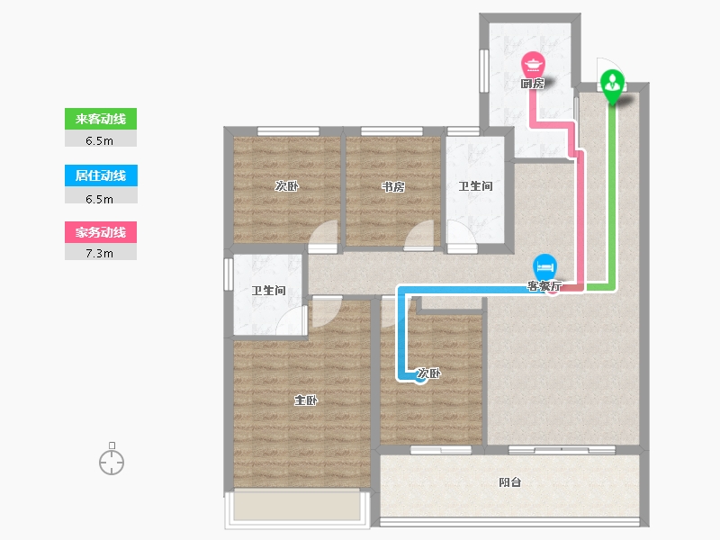 浙江省-绍兴市-金茂暨阳府-108.96-户型库-动静线