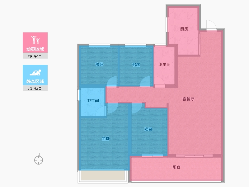 浙江省-绍兴市-金茂暨阳府-108.96-户型库-动静分区