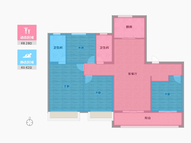 浙江省-绍兴市-金茂暨阳府-117.14-户型库-动静分区