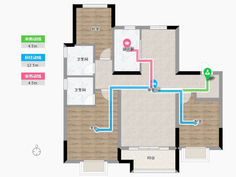 山东省-青岛市-龙湖学樘府-88.00-户型库-动静线