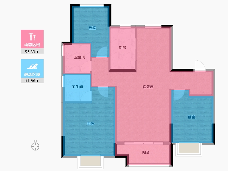 山东省-青岛市-龙湖学樘府-88.00-户型库-动静分区