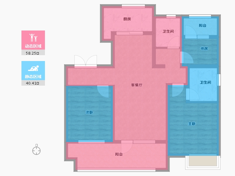 山东省-青岛市-保利云禧-86.40-户型库-动静分区