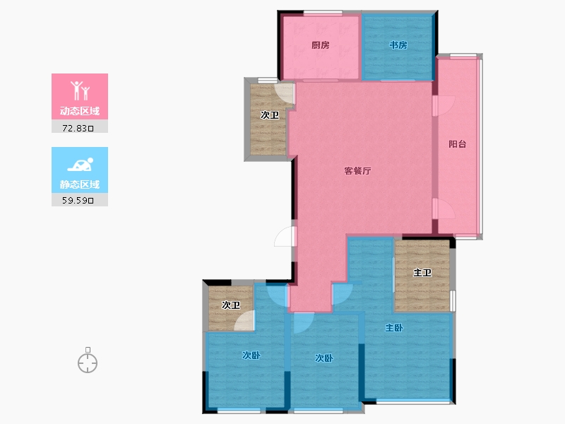 浙江省-绍兴市-湖珀隐秀府-137.03-户型库-动静分区