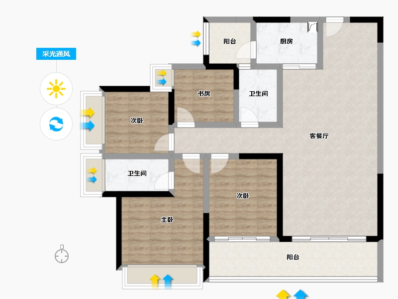 四川省-成都市-麓府麓雲-112.33-户型库-采光通风