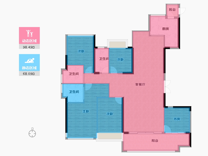 广东省-惠州市-景富双湖湾-152.49-户型库-动静分区