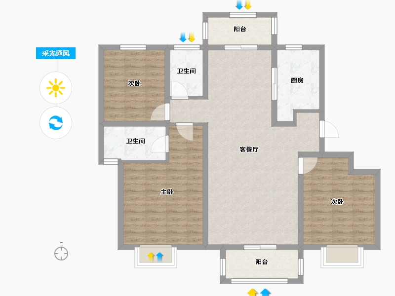 江苏省-徐州市-光明泉城熙悦-99.95-户型库-采光通风