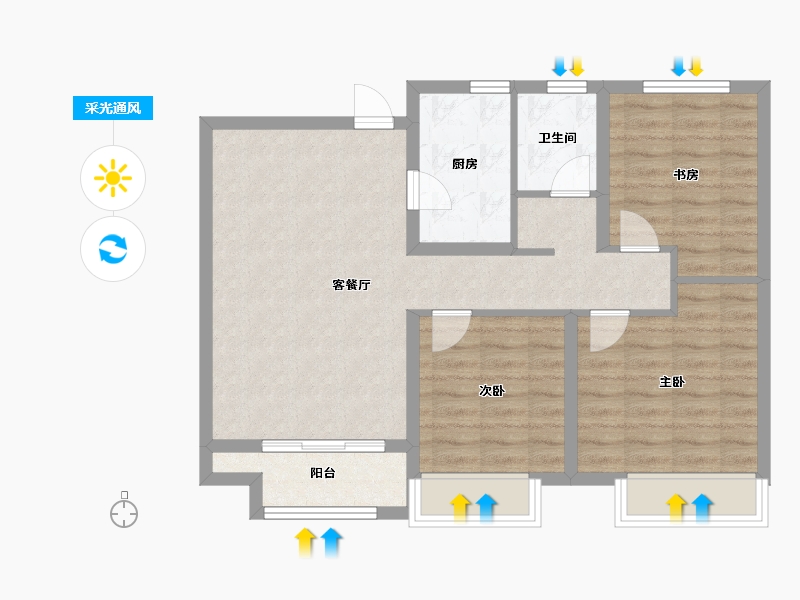 山东省-青岛市-中骏汇景城-77.60-户型库-采光通风