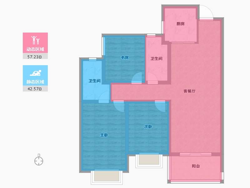 云南省-昆明市-金地商置昆悦-88.80-户型库-动静分区