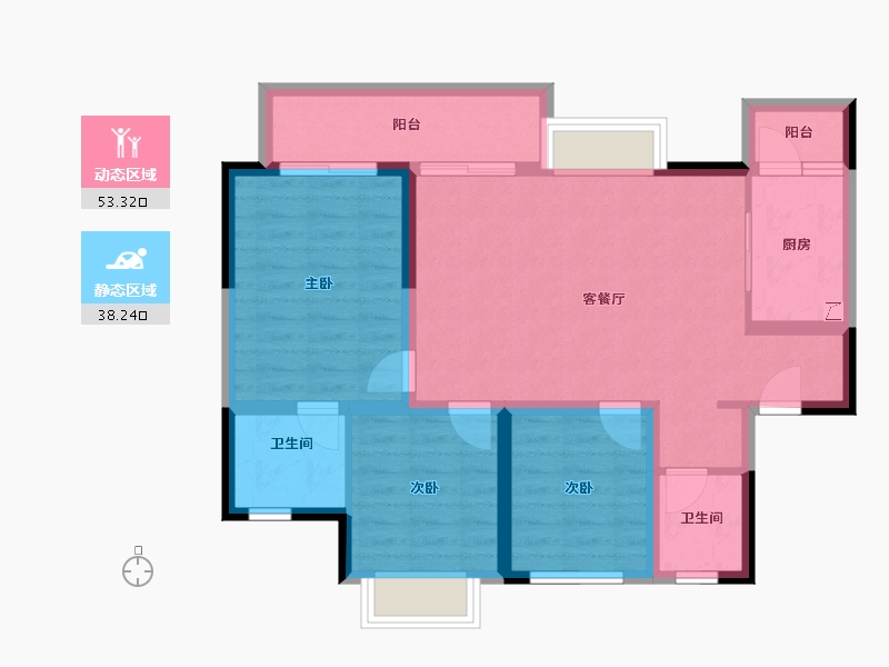 四川省-成都市-世茂云璟-81.29-户型库-动静分区