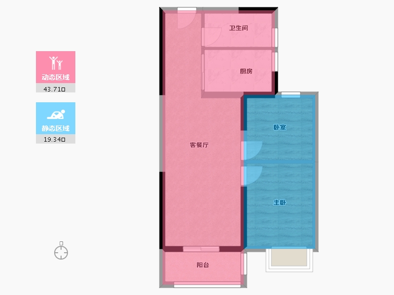 云南省-昆明市-碧桂园春城映象-56.02-户型库-动静分区