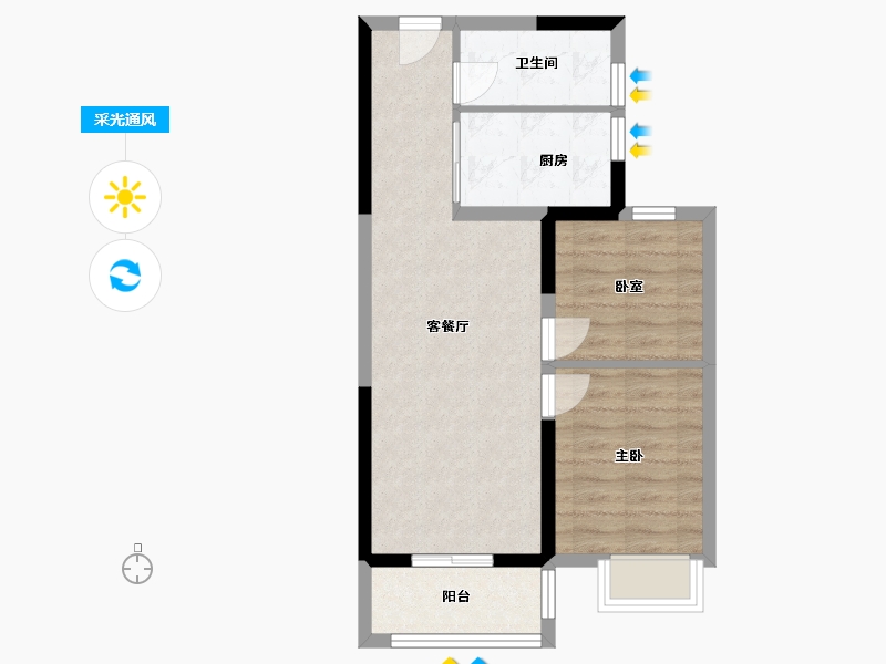 云南省-昆明市-碧桂园春城映象-56.02-户型库-采光通风