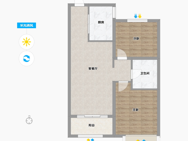 山东省-青岛市-中骏汇景城-66.40-户型库-采光通风