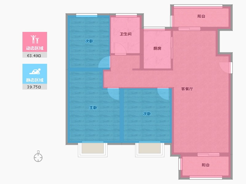 江苏省-徐州市-光明泉城熙悦-92.48-户型库-动静分区