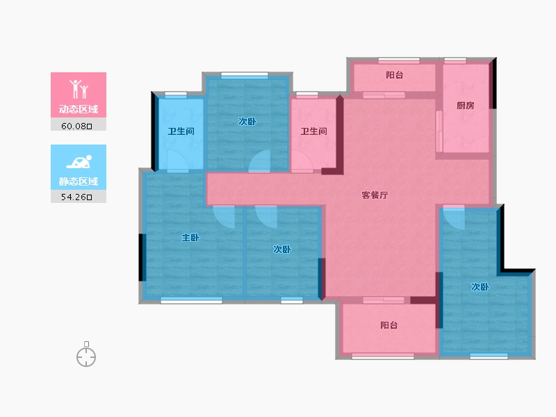 四川省-成都市-保利青江和府二期-101.87-户型库-动静分区