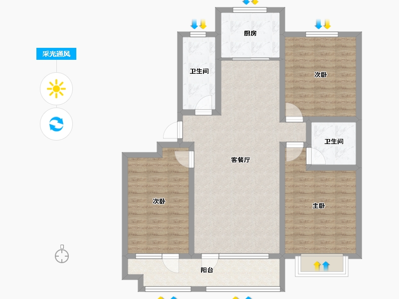 山东省-青岛市-万福祥苑-100.00-户型库-采光通风