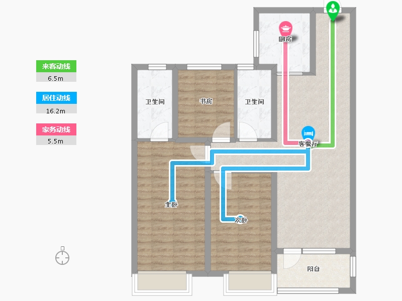 山东省-青岛市-青特星城-90.19-户型库-动静线