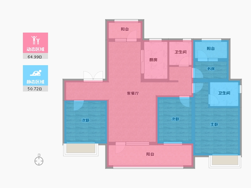 山东省-青岛市-保利云禧-101.59-户型库-动静分区