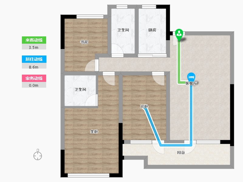 山东省-青岛市-安兴壹號府-96.09-户型库-动静线