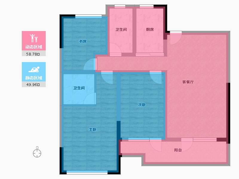 山东省-青岛市-安兴壹號府-96.09-户型库-动静分区