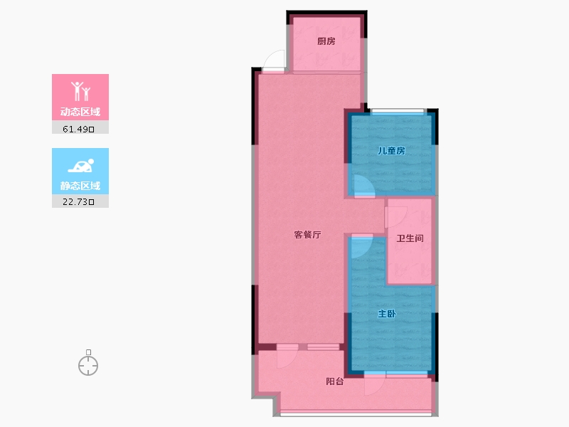 山东省-青岛市-安兴壹號府-75.04-户型库-动静分区