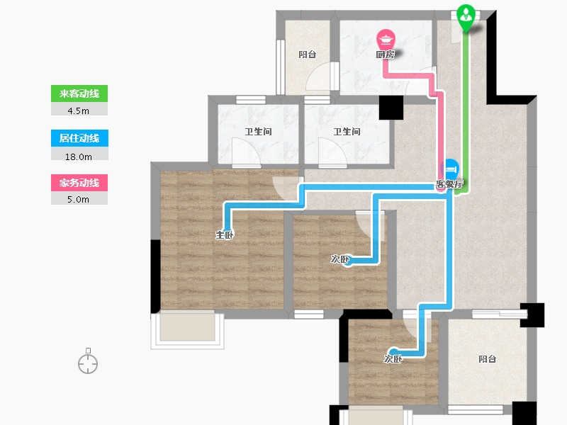 四川省-成都市-正坤悦澜庭-72.69-户型库-动静线