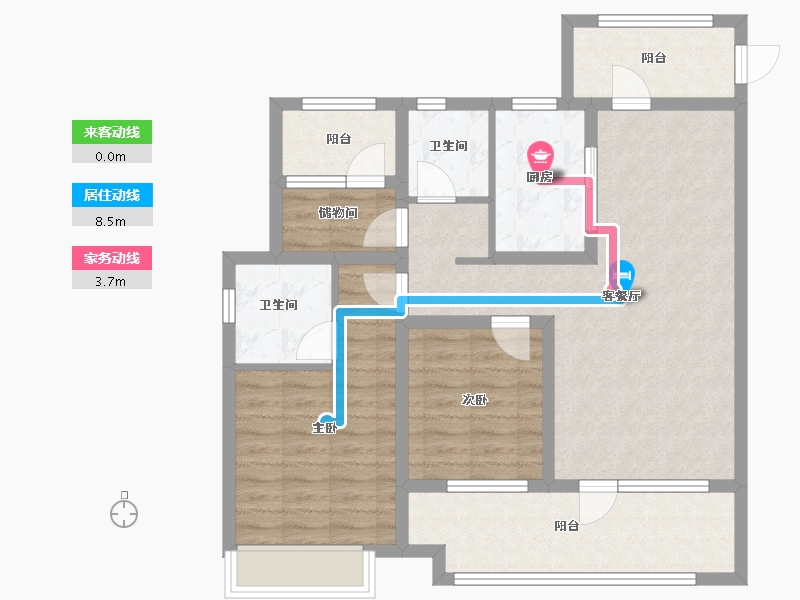 山东省-青岛市-保利叁仟栋-89.60-户型库-动静线