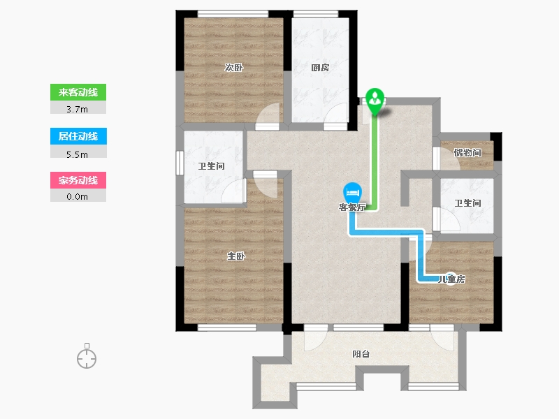 山东省-青岛市-安兴壹號府-90.82-户型库-动静线