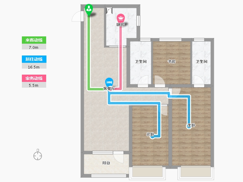 山东省-青岛市-青特星城-95.17-户型库-动静线