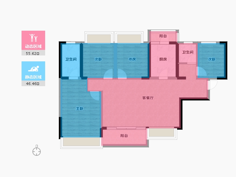 四川省-成都市-中建锦绣天地-89.83-户型库-动静分区