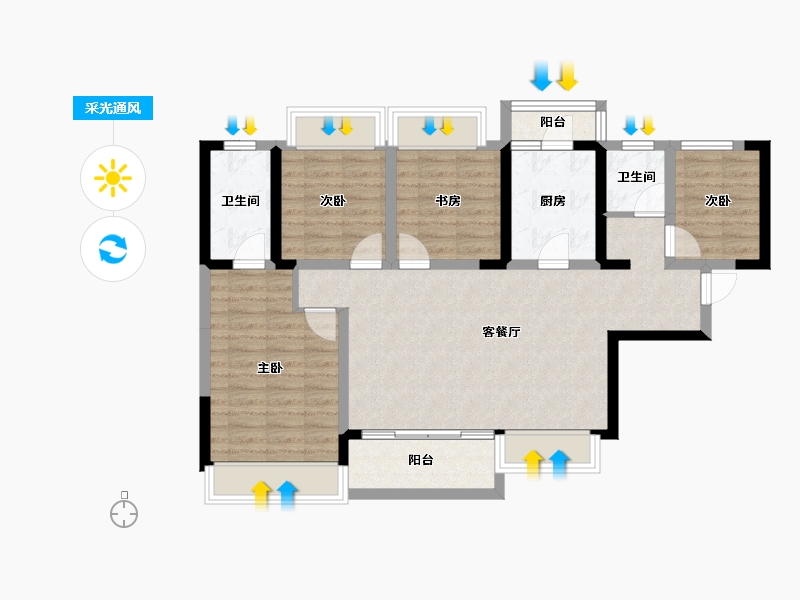 四川省-成都市-中建锦绣天地-89.83-户型库-采光通风