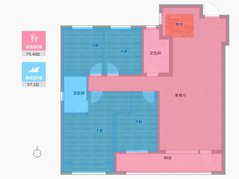 山东省-青岛市-大云谷金茂府-114.40-户型库-动静分区