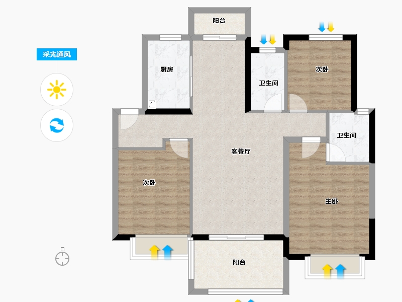 湖南省-长沙市-中梁云麓传奇-94.14-户型库-采光通风