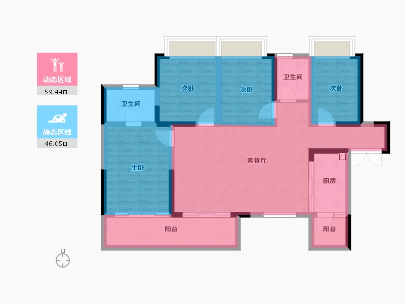 四川省-成都市-天骄府-93.47-户型库-动静分区