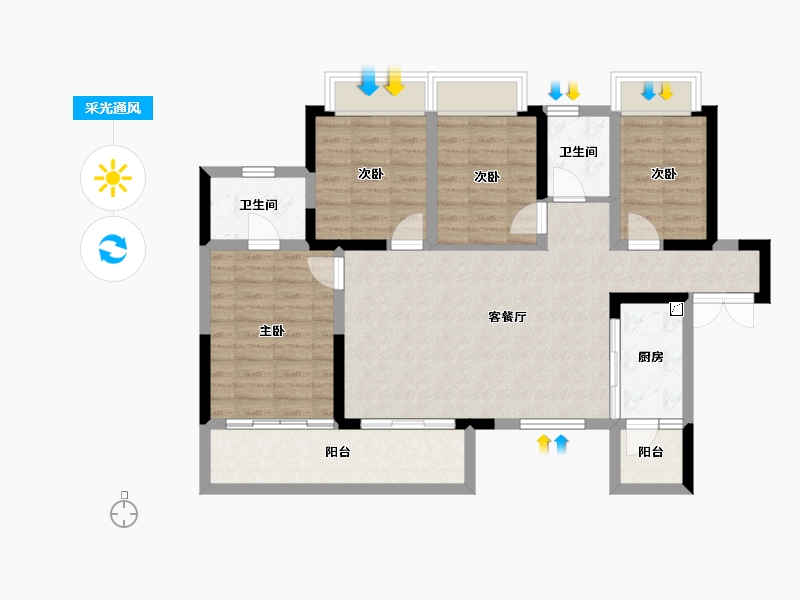 四川省-成都市-天骄府-93.47-户型库-采光通风