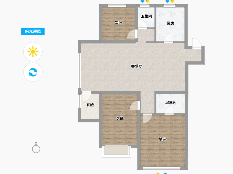 山东省-青岛市-龙湖昱城-99.20-户型库-采光通风