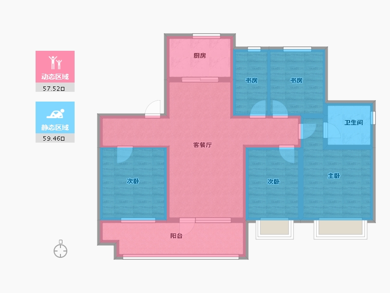 山东省-青岛市-保利云禧-103.21-户型库-动静分区