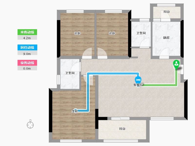 四川省-成都市-保利青江和府二期-90.94-户型库-动静线