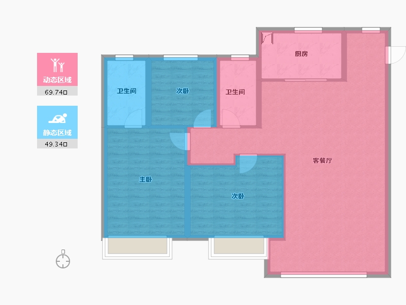 山东省-青岛市-龙湖亿联春江天玺-108.01-户型库-动静分区