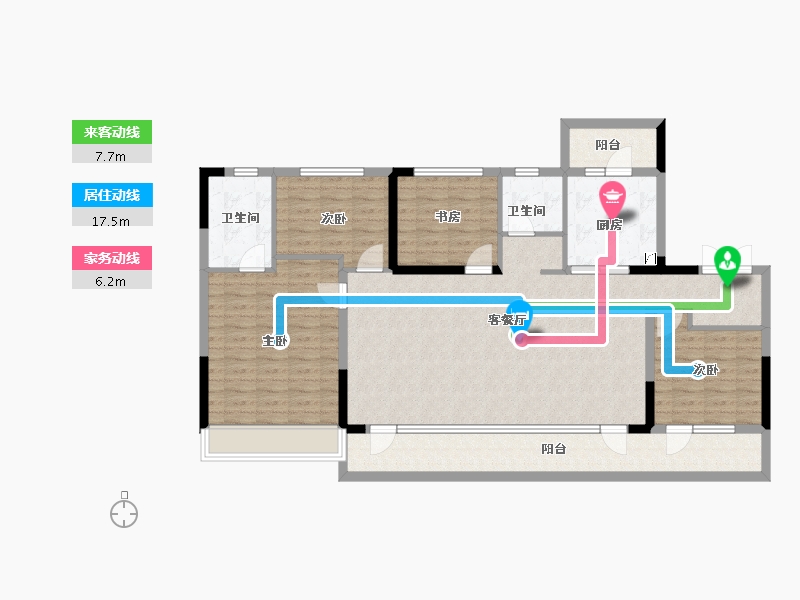 山东省-青岛市-龙湖亿联春江天玺-128.00-户型库-动静线