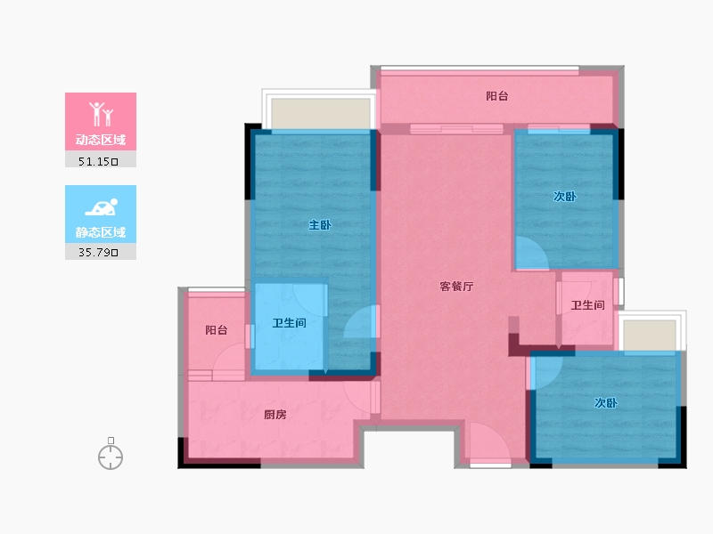 重庆-重庆市-金科南山-76.72-户型库-动静分区