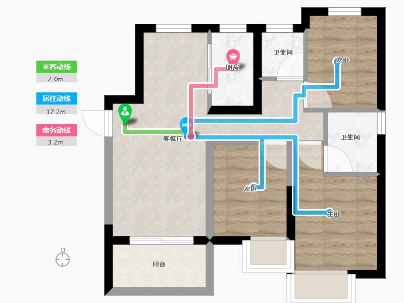 湖南省-长沙市-中梁云麓传奇-50.42-户型库-动静线