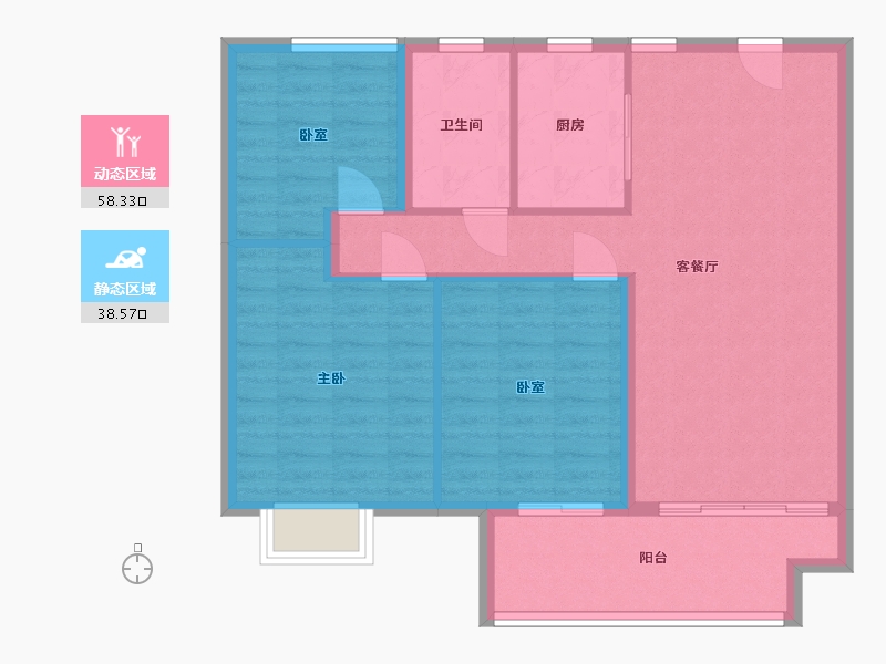 江苏省-徐州市-​中海淮海世家-88.00-户型库-动静分区