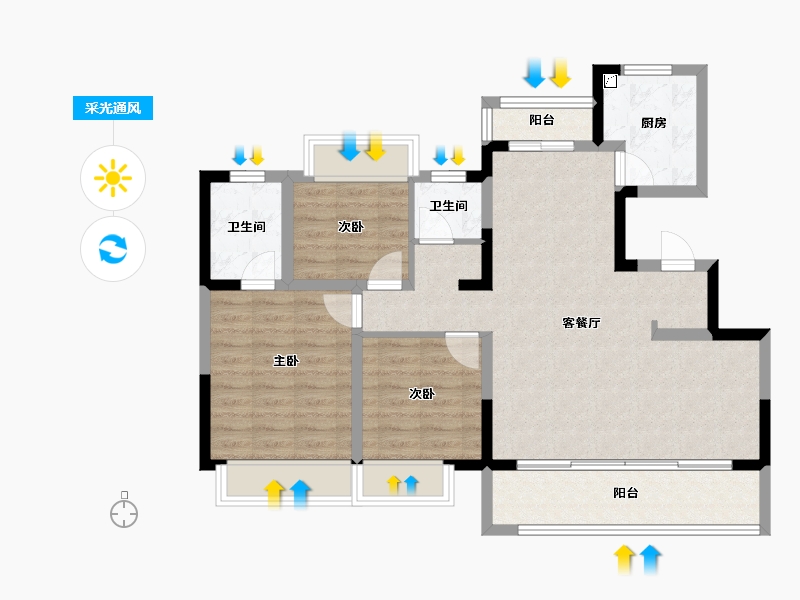 四川省-成都市-中建锦绣天地-86.11-户型库-采光通风