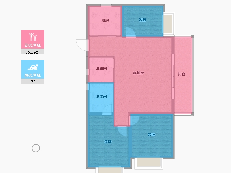 云南省-昆明市-金地商置昆悦-91.20-户型库-动静分区