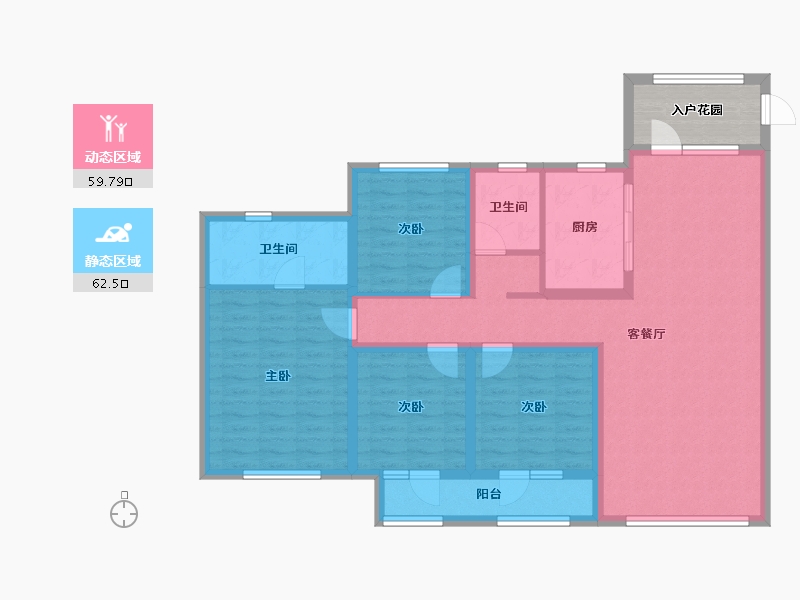 山东省-青岛市-龙湖昱城-114.40-户型库-动静分区