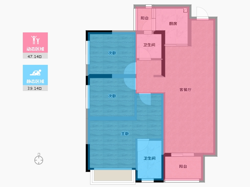 四川省-成都市-中建锦绣天地-75.74-户型库-动静分区